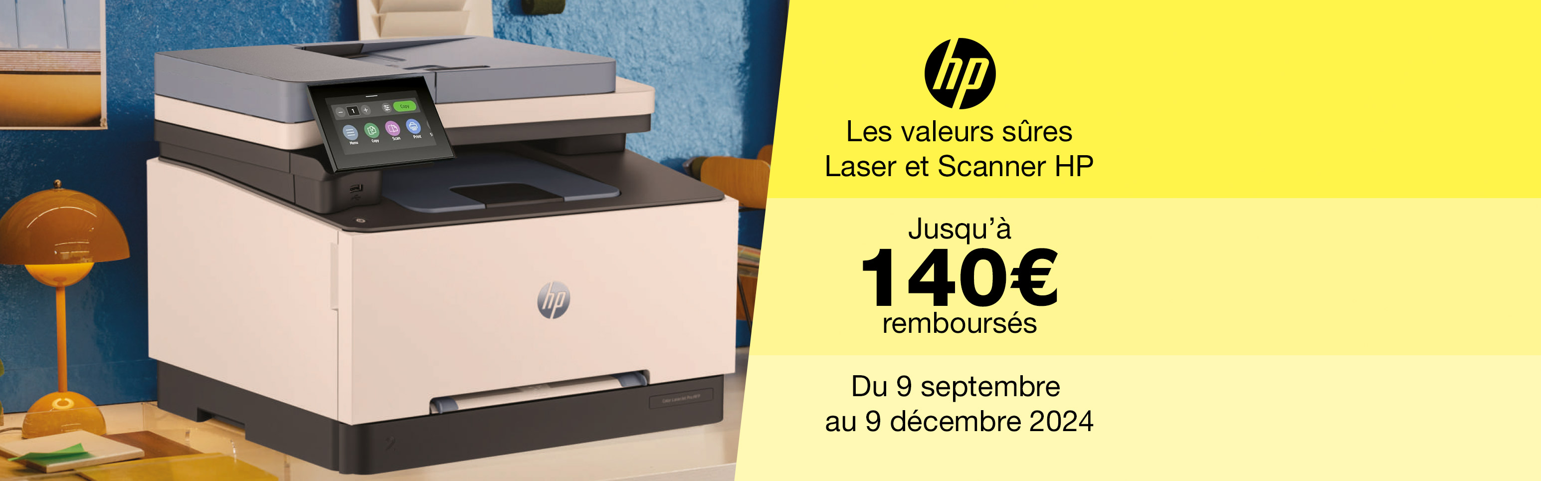 Jusqu'à 140€ remboursés sur des imprimantes laser HP