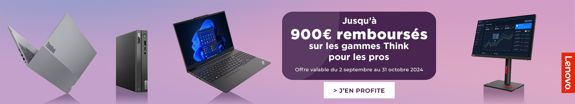 Jusqu'à 900€ de remboursés pour un produit Lenovo Think